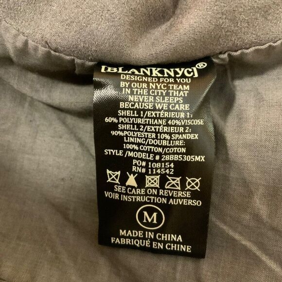 Blank NYC Grey Faux Leather Asymmetrical Zipper Cropped Jacket Medium - Picture 14 of 14